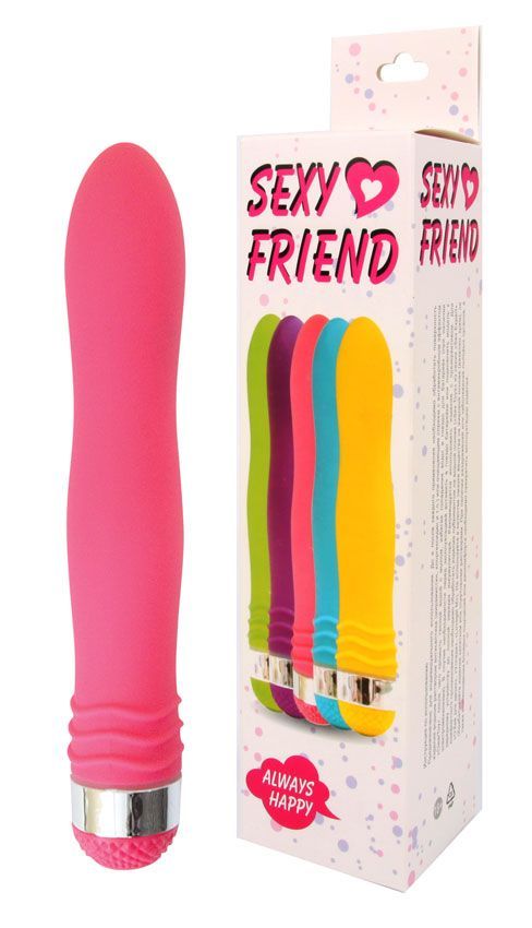 Розовый эргономичный вибратор Sexy Friend - 17.50 см