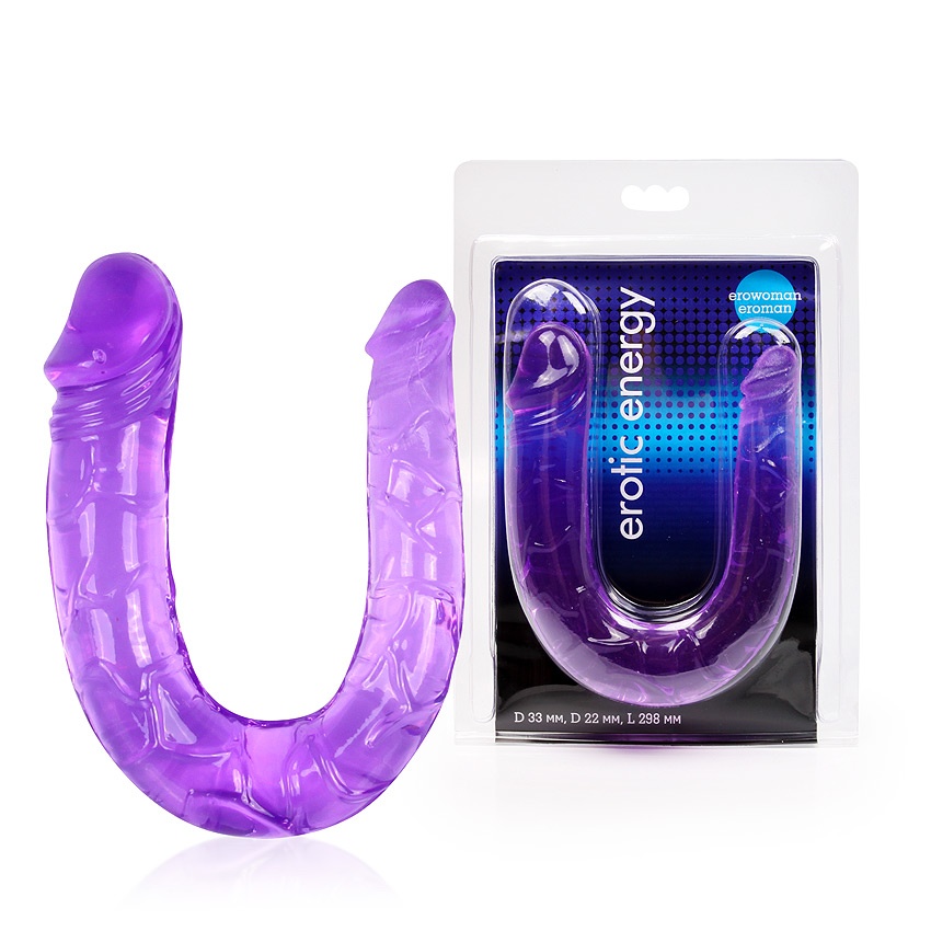 Купить Двухголовый фиолетовый фаллоимитатор  29.80 см в Секс шоп Тольятти di'AMORE si'