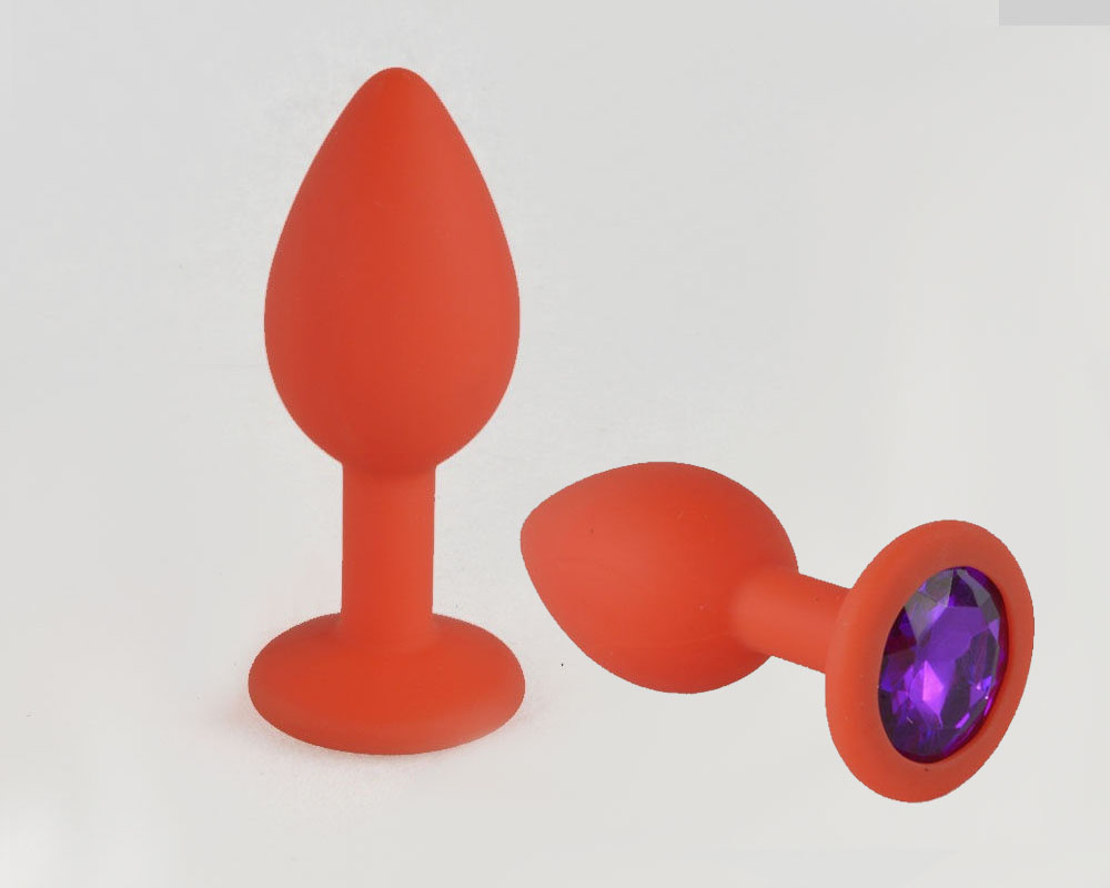 Купить Анальная пробка красная 3.40 см цвета кристалла в ассортименте в Секс шоп Тольятти Di'Amore si'
