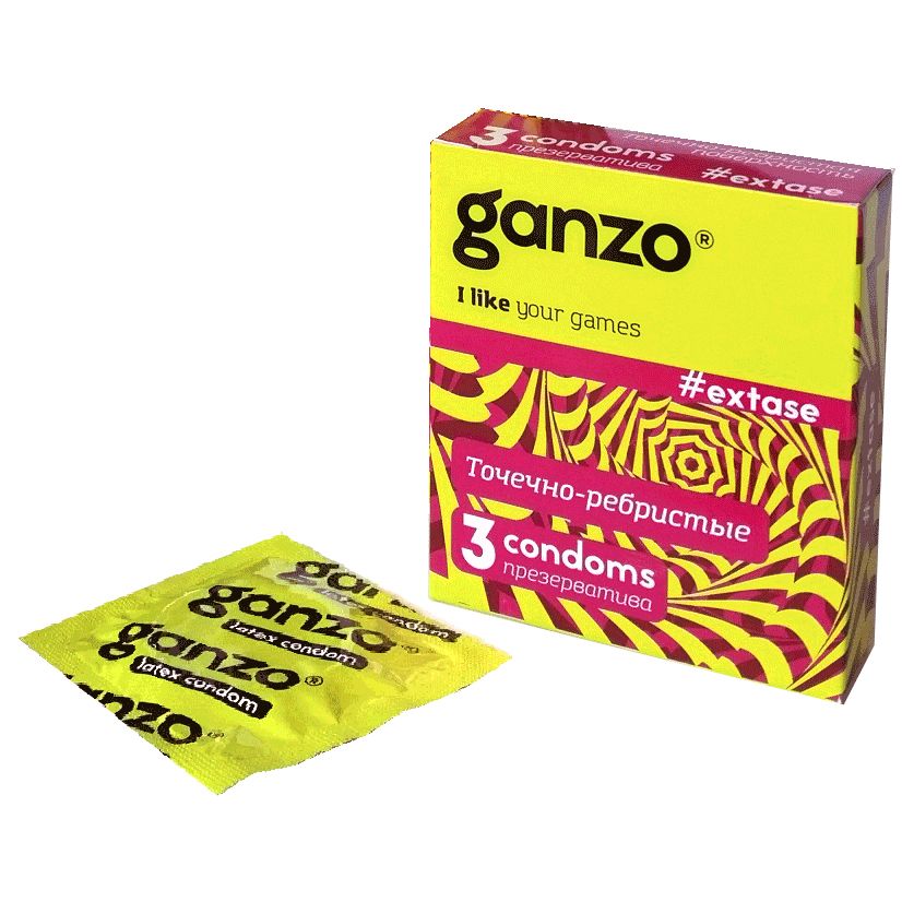 Купить Презервативы с точечной и ребристой структурой Ganzo Extase - 3 шт. в Секс шоп Тольятти di'AMORE si'
