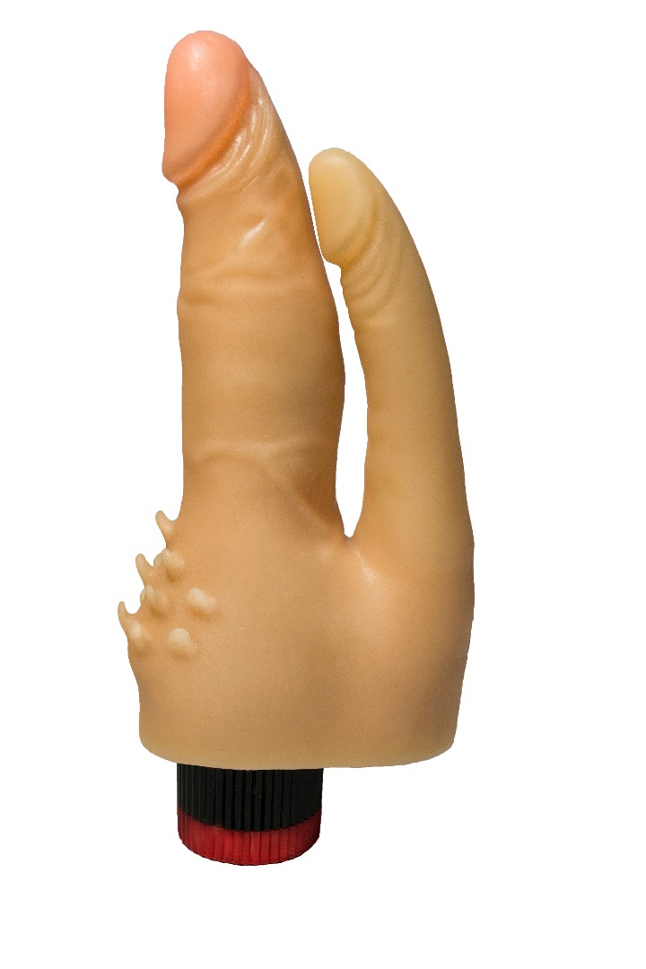 Анально-вагинальный вибромассажёр с шипами 17 см