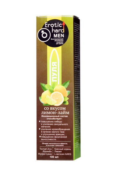 Купить Концентрат биостимулирующий для мужчин Erotic hard "Лимон - Лайм" 100 мл в Секс шоп Тольятти di'AMORE si'