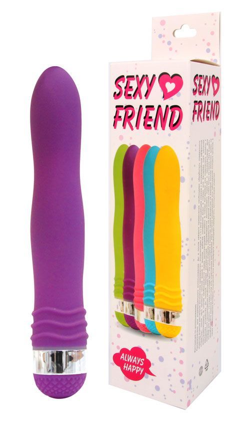 Фиолетовый эргономичный вибратор Sexy Friend 17.50 см