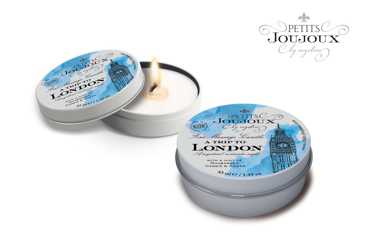 Массажная свеча Petits JouJoux London Refill с ароматом ревеня, амбры и чёрной смородины - 33 гр 