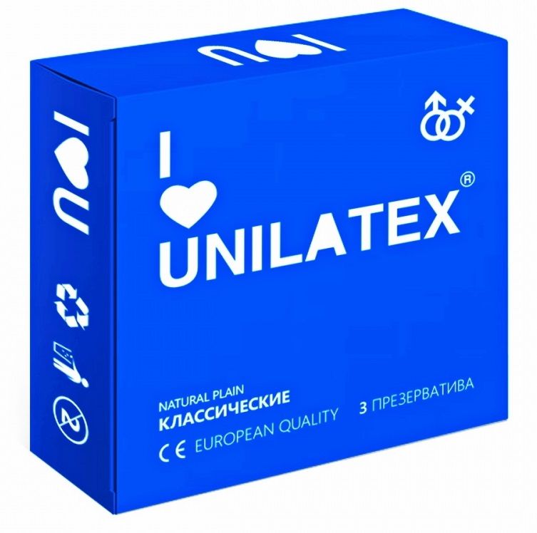 Купить Классические презервативы Unilatex Natural Plain - 3 шт в Секс шоп Тольятти Di'Amore si'