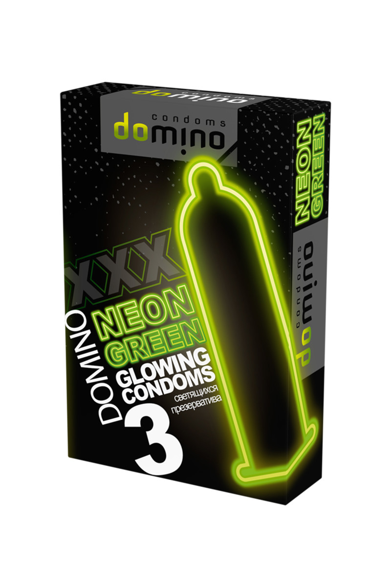 Купить Презервативы со светящимся в темноте кончиком LUXE DOMINO NEON №3 в Секс шоп Тольятти Di'Amore si'