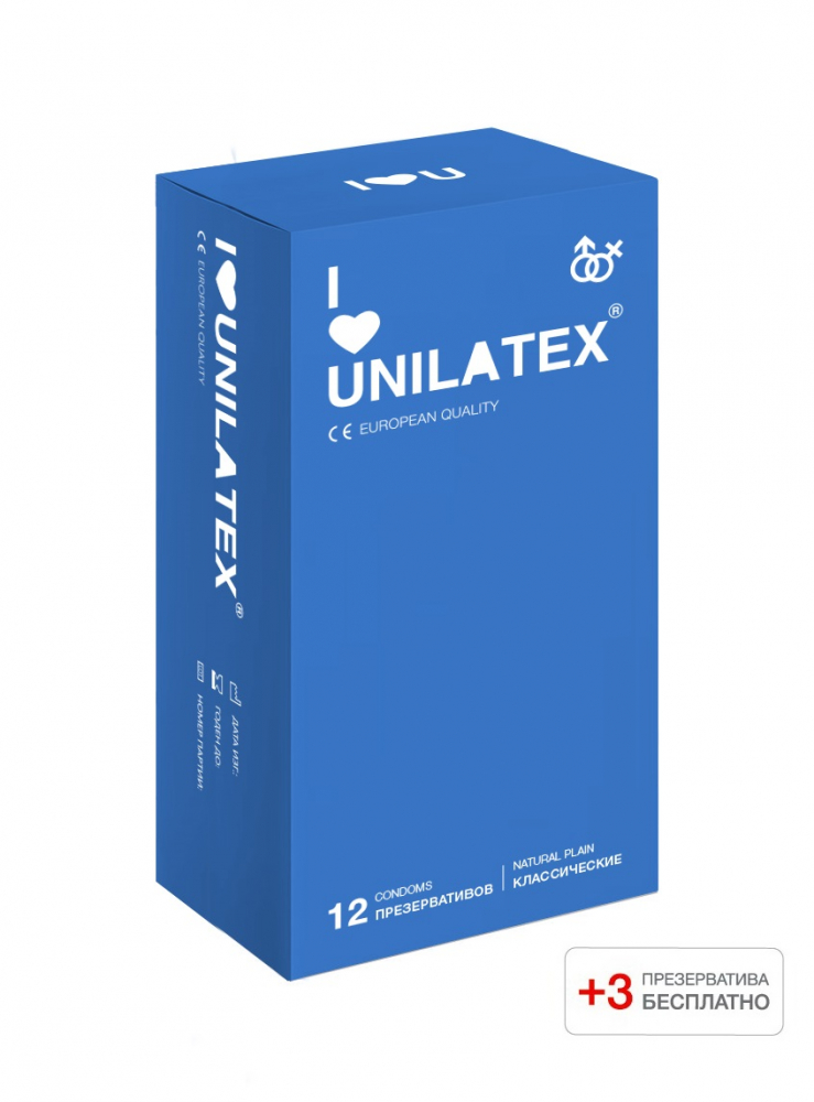 Купить Презервативы Unilatex Natural Plain 12 шт +3 шт в подарок в Секс шоп Тольятти di'AMORE si'