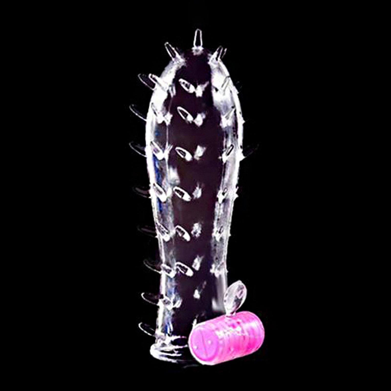 Насадка с шипам на пенис с вибростимуляцией клитора