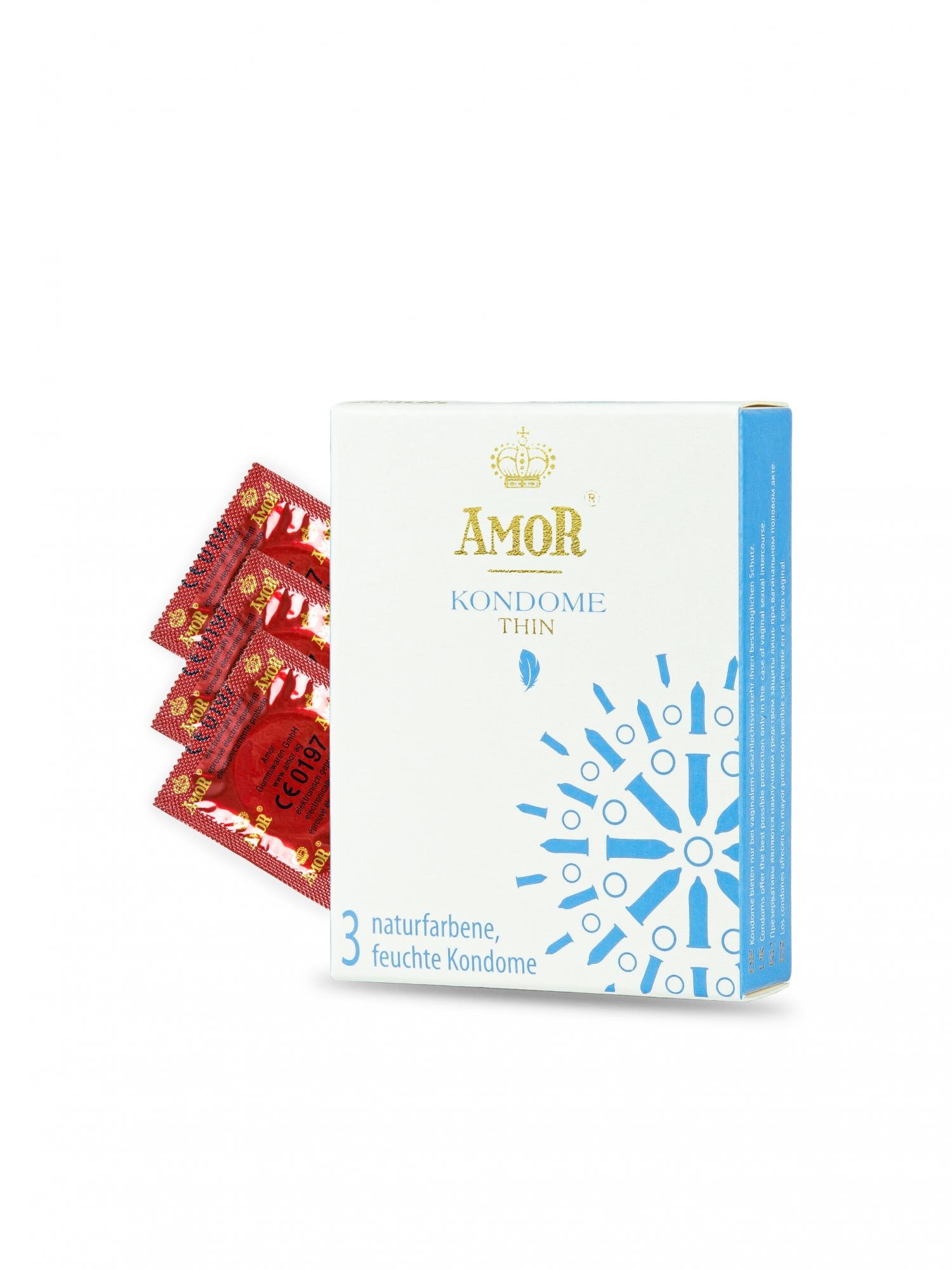 Супертонкие презервативы AMOR Thin - 3 шт 