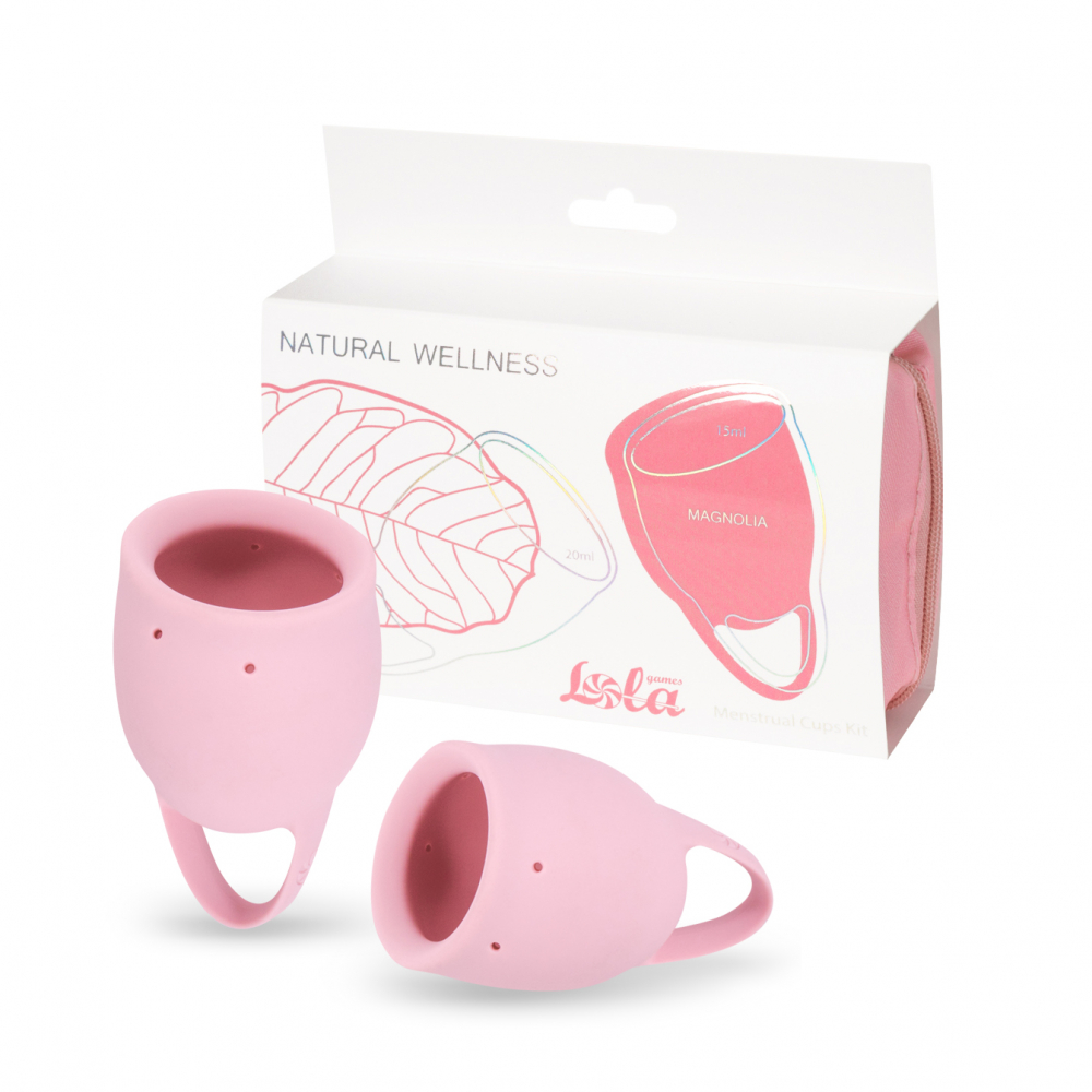 Купить Набор из 2 менструальных чаш Natural Wellness Magnolia light pink 15 и 20 мл в Секс шоп Тольятти Di'Amore si'