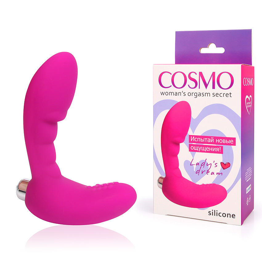 Купить Вибромассажер Сosmo с отростком 9 см в Секс шоп Тольятти Di'Amore si'