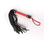 Черная плеть с красной рукоятью - 40 см 