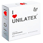 Ультратонкие презервативы Unilatex Ultra Thin - 3 шт. 