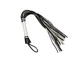 Чёрно-белая многохвостая плеть - 65 см 